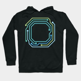 Alphabet O Circuit Typography Design Hoodie